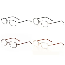 Модная металлическая оправа для очков, прямоугольная дальнозоркость, дальнозоркость, очки для чтения, 100-400 градусов