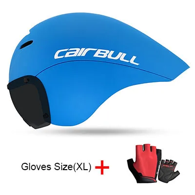 Blue n Gloves XL Новейший велосипедный шлем с объективом TT& перчатки в форме дорожный велосипед шлем для горного велосипеда унисекс MTB велосипедный шлем с очками - Цвет: Blue n Gloves XL