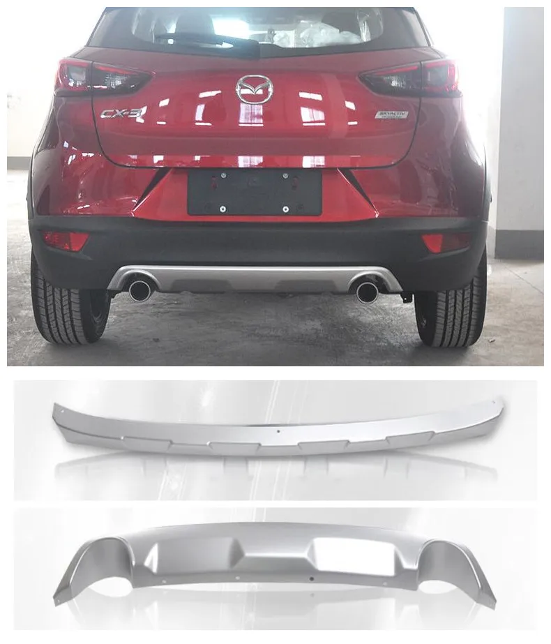 

High quality Stainless Steel Car Front+Rear BUMPER Diffuser Protecto Skid Plate Fits For Mazda CX-3 2016 2017 2018 BY EMS
