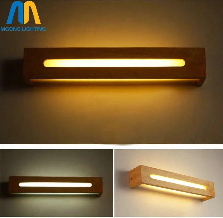 Деревянное винтажное светодиодное настенное зеркало для ванной комнаты