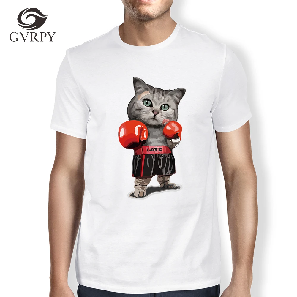 

2018 New Boxinger Cat Dog 3D Print Men T shirts Harajuku Hip Hop Tops Tees Plus Size Streetwear Summer Tops Homme Funny t shirts