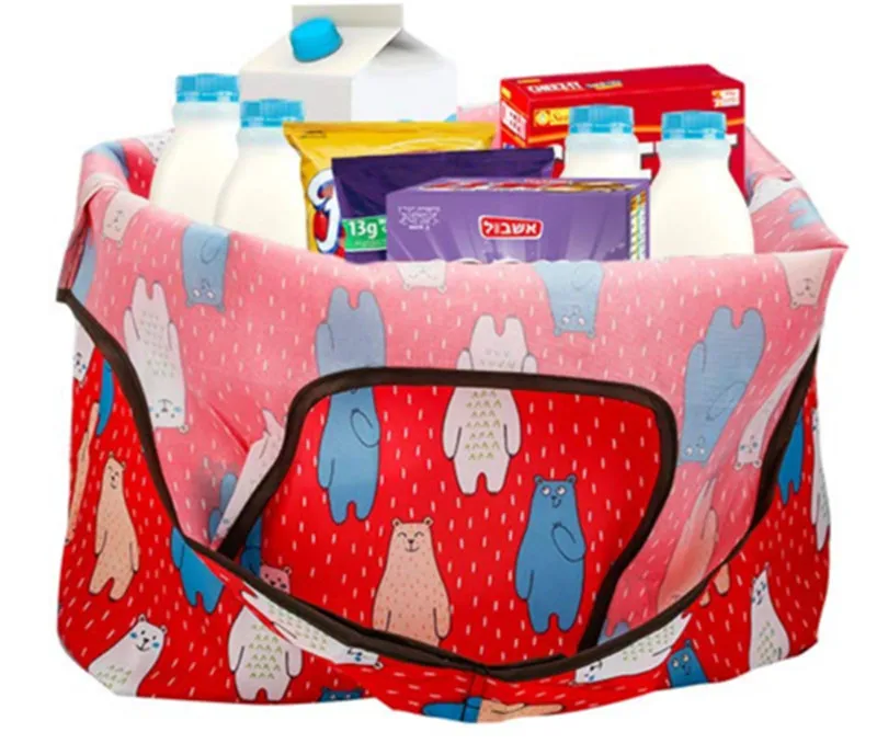 

Newest Fashion Foldable Reusable Eco Shopping Bag Tote Folding Pouch Handbags Convenient Large-capacity Waterproof Storage Bags