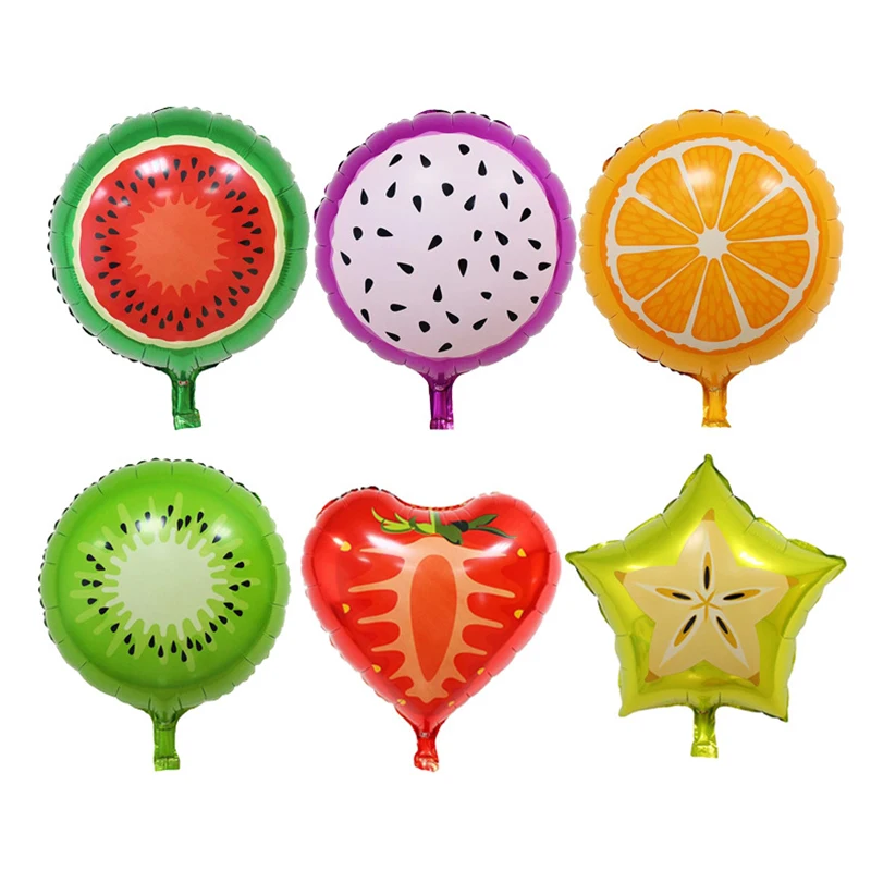 FRUIT RANDOM MACH 5 шт./партия 18 дюймов фольги Воздушные шары День рождения вечерние свадебные украшения(арбуз) 45*45 см - Цвет: FRUIT RANDOM