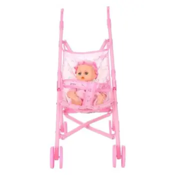 

Baby Doll Stroller Carriage Nursery Furniture Toys Foldable Baby Dolls Carriage With Doll For 12inch Doll Mini Stroller Toy Gift