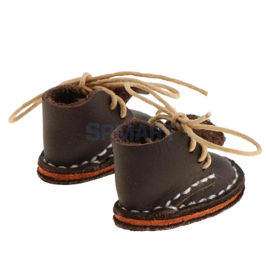 Pair of Fashion Shoes PU Leather Lace up Boots Shoes for 12'' Blythe Doll Clothes