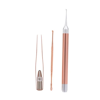 

3pcs/set Ear Wax Removal LED Flashlight Tool Set for Baby And Adults Ear Pick Stainless Steel Ear Wax Cleaner Tweezers
