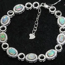 Настоящий опаловый браслет натуральный Опал 925 Серебро 0.3ct* 8 шт драгоценные камни для мужчин или женщин ювелирные изделия#16030106