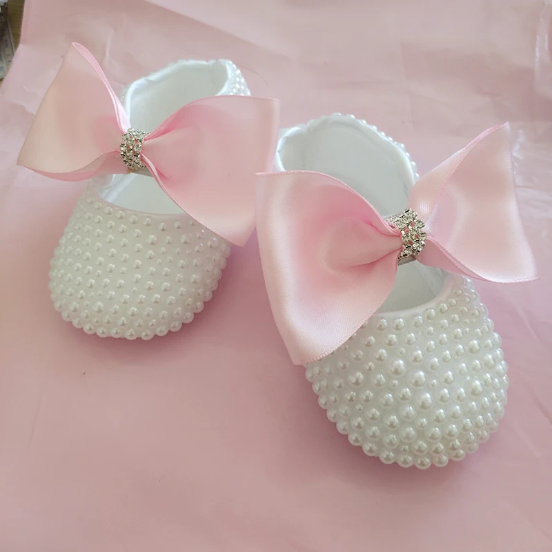 

free shipping princess rhinestone pearl baby Shoes handmade baby toddler bling shoes lovely fashion baby girl shoes baby accesso