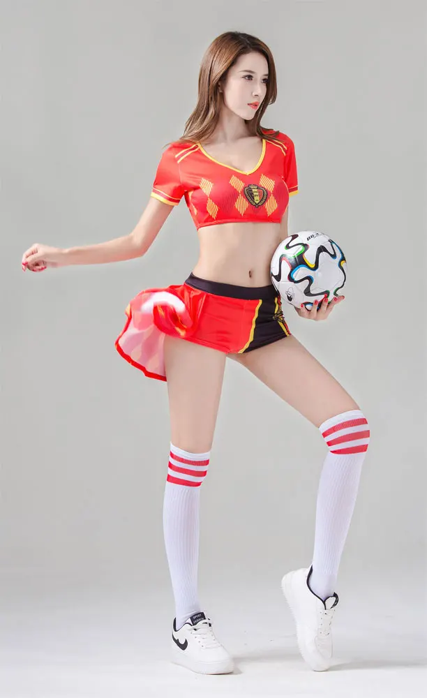 Сексуальное женское белье форма футболист болельщик Футбол для девочек праздничное платье маскарадный костюм YZM1206