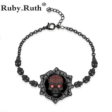 Skull Punk Flowers Zircon Crystals Bracelets Women Bracelet For Wedding Jewelry Gift Dropshipping