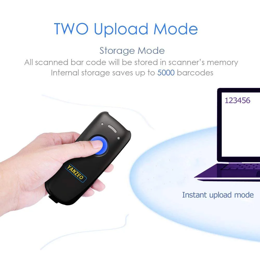 Yanzeo YZ999 تنوعا 3 في 1 اتصال المحمولة جيب قارئ شفرة التّعرّف البسيطة 2.4G اللاسلكية ماسح الرمز الشريطي بتقنية bluetooth Yanzeo YZ999 تنوعا 3 في 1 اتصال المحمولة جيب قارئ شفرة التّعرّف البسيطة 2.4G اللاسلكية ماسح الرمز الشريطي بتقنية bluetooth