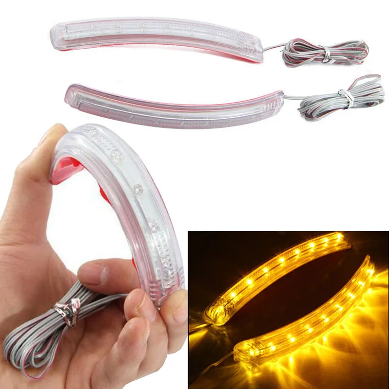 

2PCS Car Light Source Rearview Mirror Indicator Car Turn Signal Lights Lamp soft 9 leds strip lights Universal Auto accessories