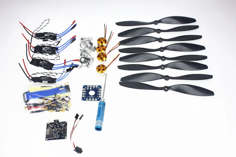 

4 axle Foldable Rack RC Quadcopter Kit KK V2.3 Circuit Board +1000KV Brushless Motor + 10x4.7 Propeller + 30A ESC F02015-E