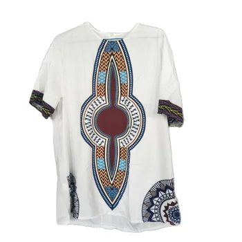 

Summer African Dashiki Print Men Wedding Shirt Round O-Neck Short Sleeve White Casual Tee Top Cool Fashion Clothes For Men 3XL