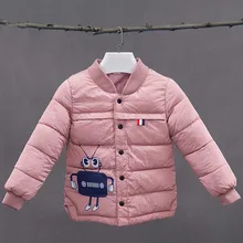 Зимние теплые с героями мультфильмов верхняя одежда для мальчиков г. Модные хлопковые пальто Куртки для детей Парки детское плотное пальто Одежда для девочек