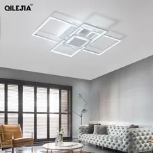 Акриловые люстры, квадратные кольца для гостиной, спальни, дома, AC85-265V с регулируемой яркостью, с пультом дистанционного управления