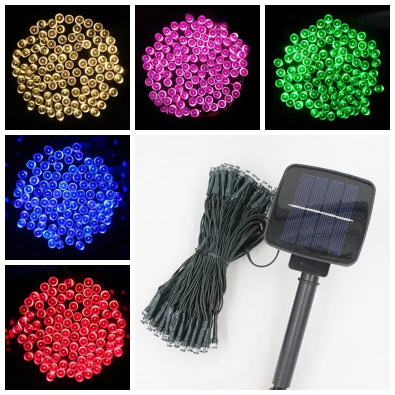 

5M 50led White Warm white Red Blue RGB color LED String Light Christmas Solar LED Fairy Light for party Garden tree Decoration