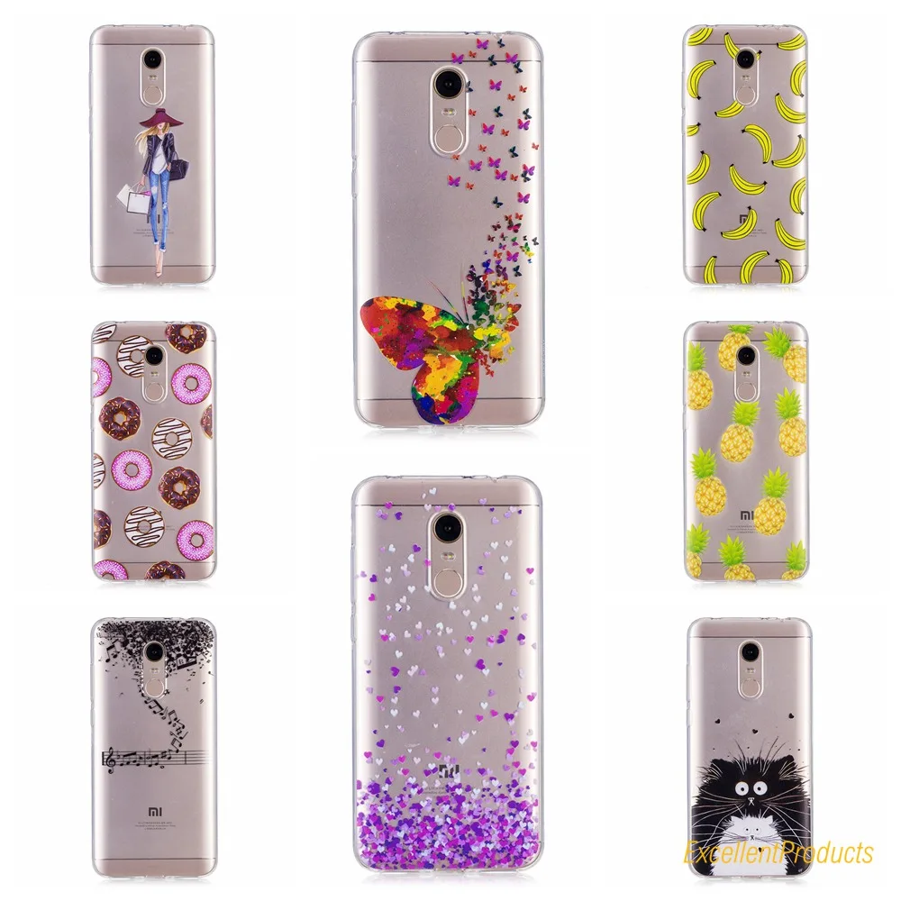 

For Coque Xiaomi Redmi 5 Soft TPU Cover Kawaii Cartoon Printed Silicone Cases For Xiaomi Redmi 5 Phone case caso Capa