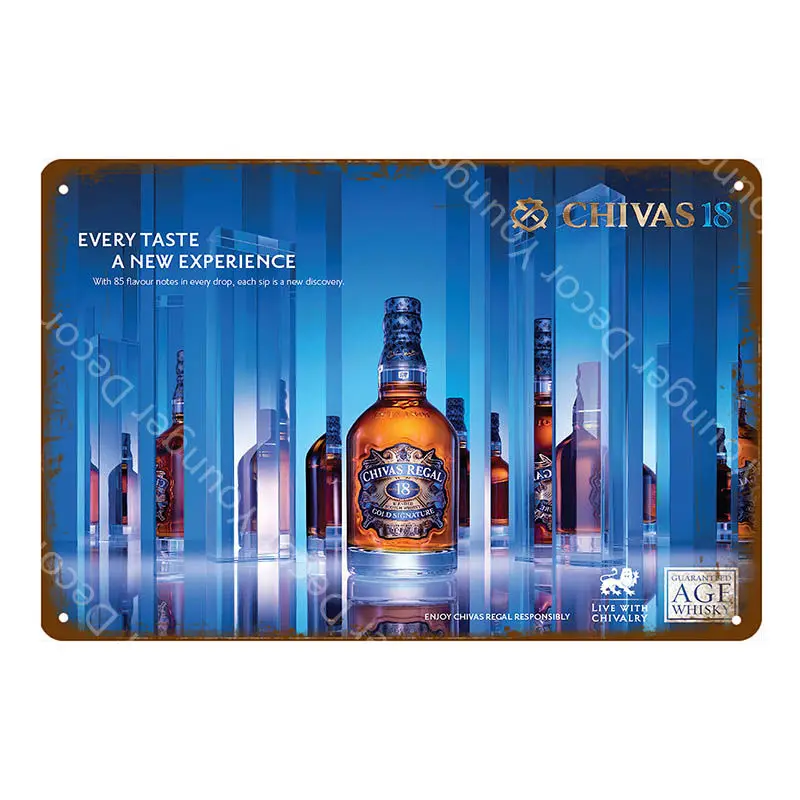 Винтажный пивной плакат Chivas Regal металлические жестяные вывески классические напитки виски декоративная табличка Настенная Наклейка для паба бара клуба домашний декор - Цвет: YD6162D