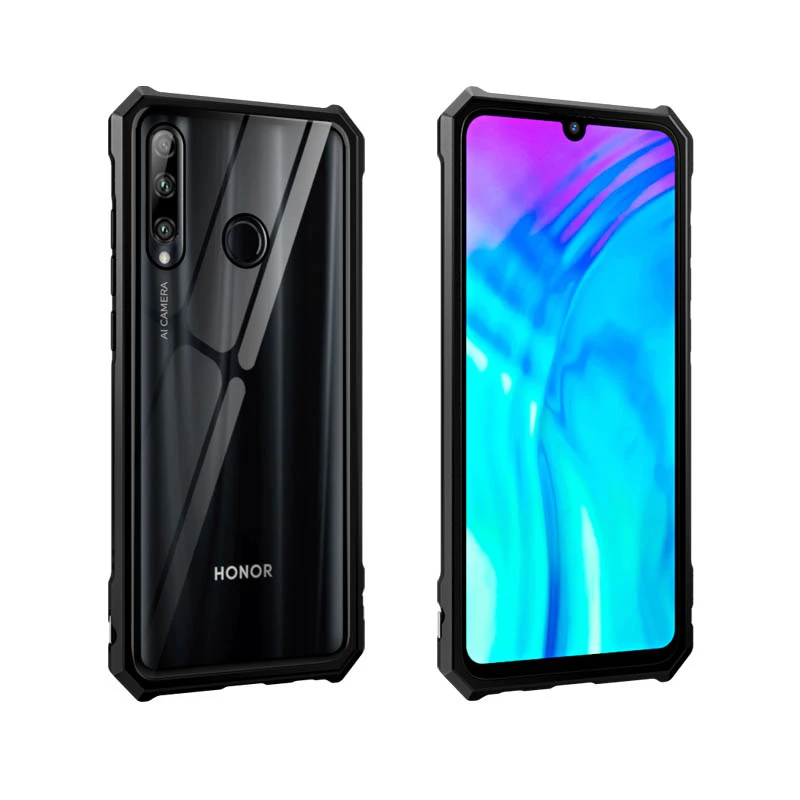 OMEVE для huawei Honor 20 Pro Чехол металлический сплав рамка бампер прозрачное закаленное стекло задняя крышка для Honor 20 20i V20 чехол для телефона - Цвет: 20i Black