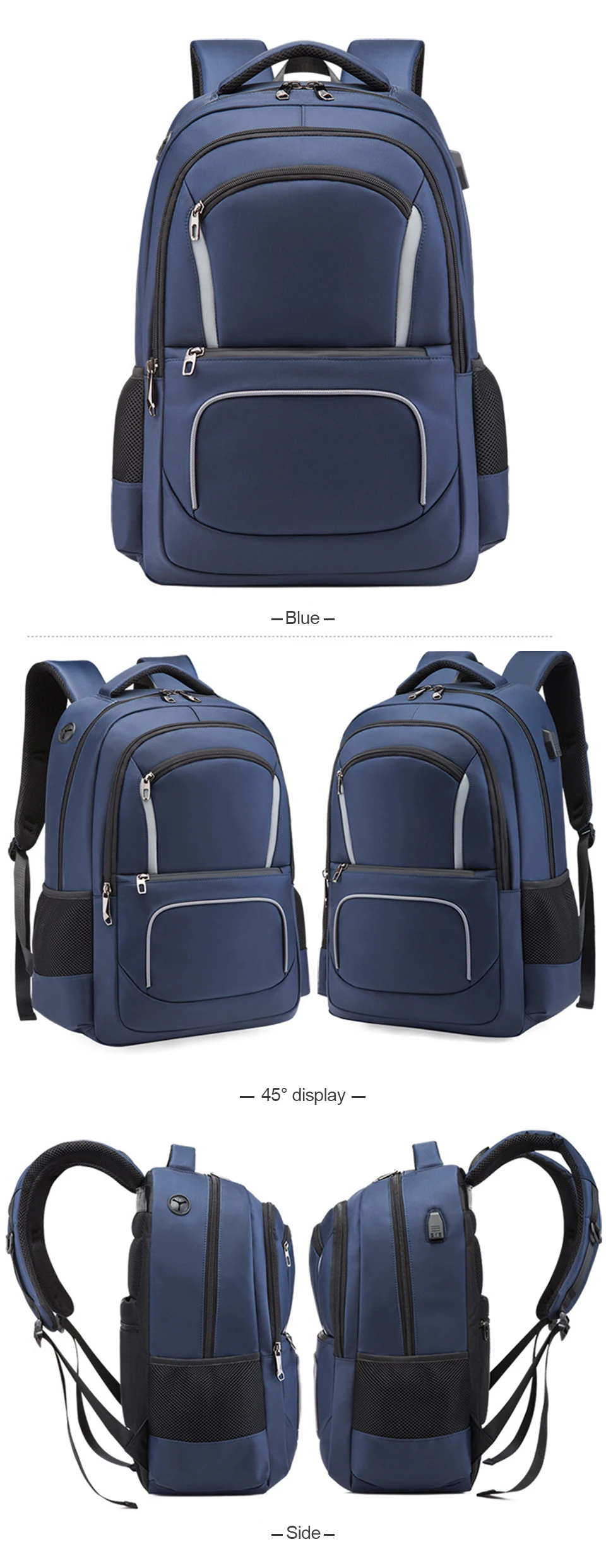 Mens Backpack Laptop 17 Male Backpacks 15.6'' Women Female Student Back Pack Notebook Travel Large Capacity USB Charging Bagpack (16)