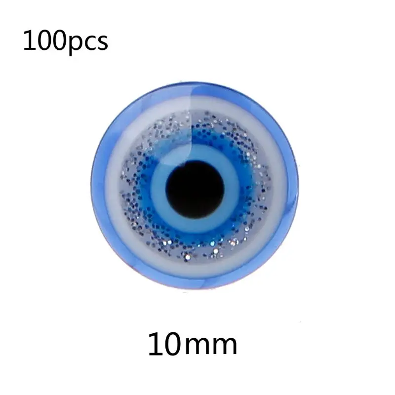 100 шт., 6, 8, 10, 12 мм, безопасный глазной глаз для милых кукол, детские игрушки, аксессуары, сделанные на удачу, защита от сглаза, бусины, ювелирное изделие - Цвет: 10mm