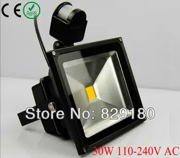 

30W PIR Motion detective Sensor LED Flood light Outdoor Black Floodlight IP65 AC 85 - 265V