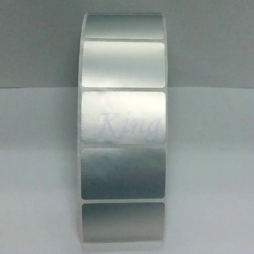 Silver PET Label Sticker 50x30mm 1500 Pieces/Roll Silver Label Waterproof Tearproof Oilproof For Product S/N