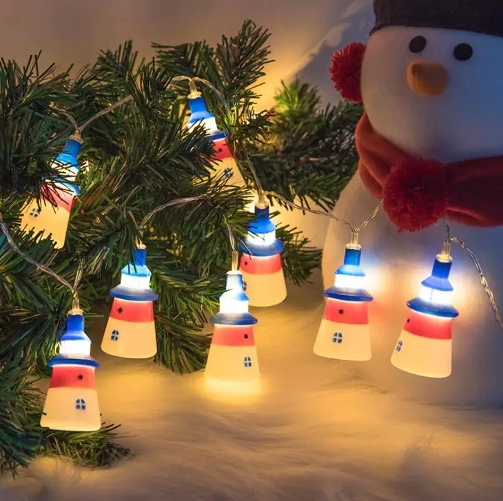 

LED lighthouse Festival Lantern decorative lamp string Christmas festival lamp string