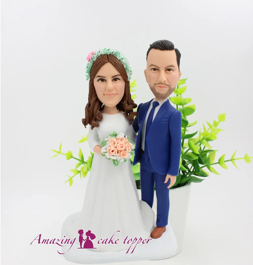 

2019 AMAZING CAKE TOPPER Toys military Wedding dress Birthday And Groom Gifts Ideas Customized Figurine Valentine's Day