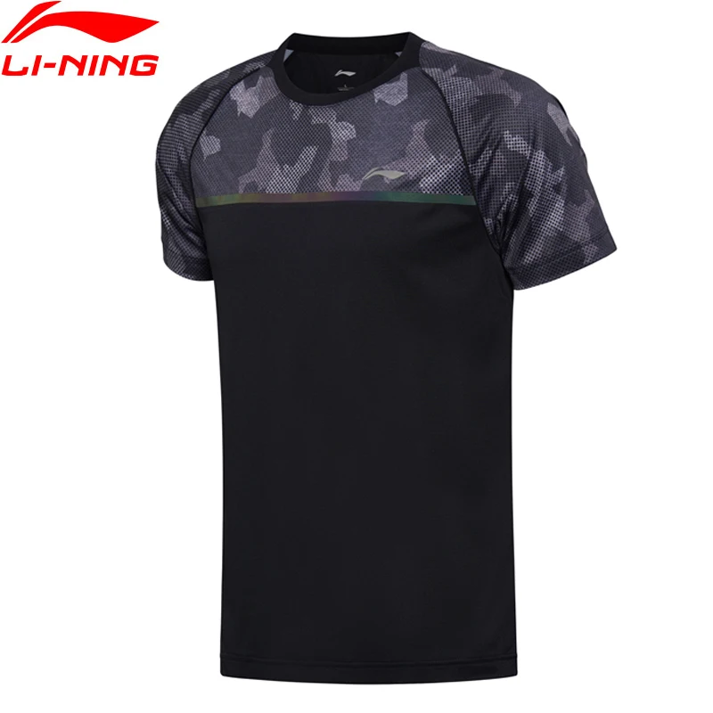 Li Ning мужские футболки для бадминтона дышащая легкая футболка соревнований