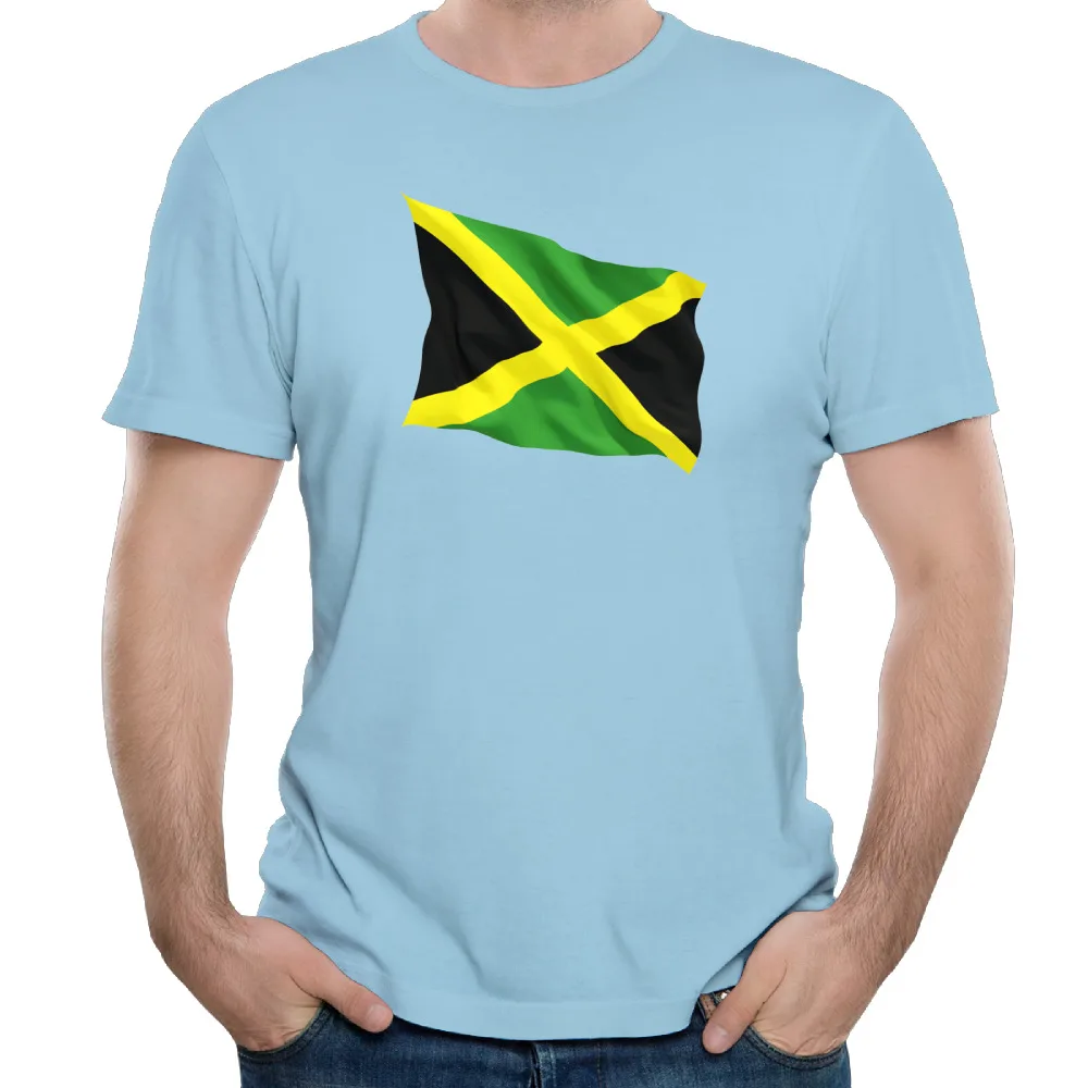 Jamaica Flag Cotton Printing O Neck Short Sleeve Personalized Men's T
