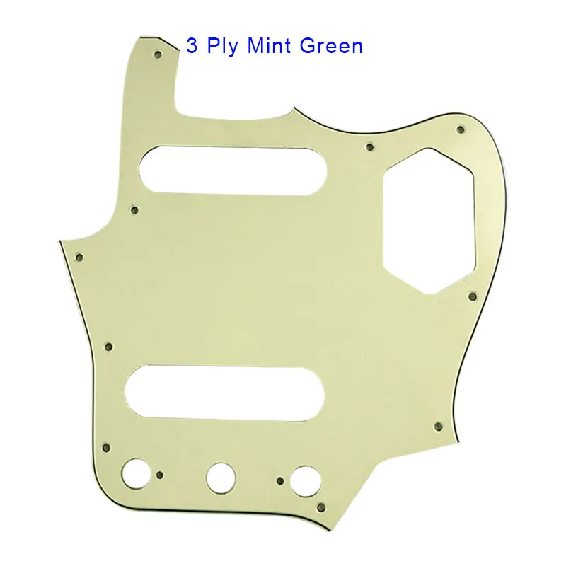 3 Ply Mint Green Pleroo Custom Guitar pickgaurd Scartch Plate-для 10 дырочек US Jaguar Guitar Pickguard Scartch Plate гитарные части - Цвет: 3 Ply Mint Green