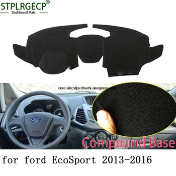 

STPLRGECP double layer Black Dash Mat For ford EcoSport 2013-2016 Dashmat Black Carpet Car Dashboard Automotive interior Mats