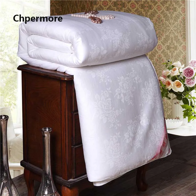 

Chpermore high quality 100% Natural Mulberry Duvets Thicker Winter Quilt High-grade luxury Comforters 100 % Cotton Quilt cover