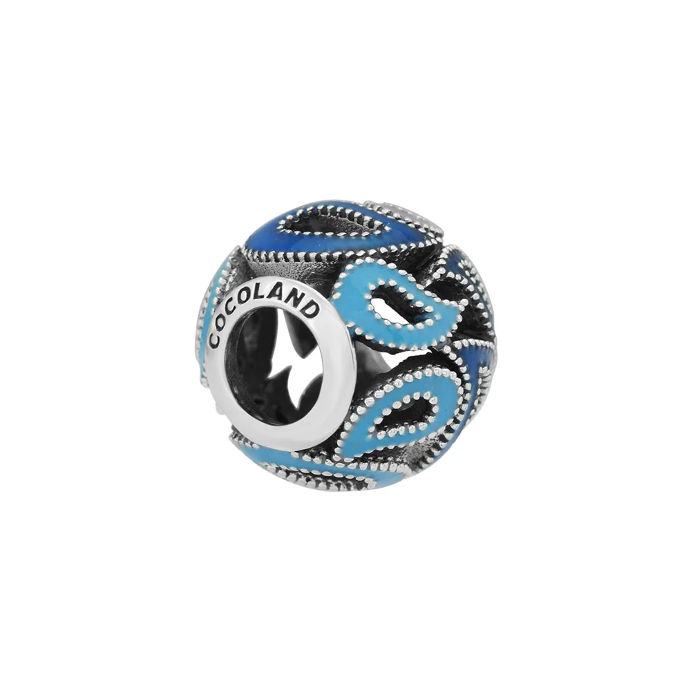

Fandola Blue Cathedral Teardrop Charms 925 Sterling Silver Ocean Bead Fits Pandora Bracelet Charms Jewelry Making, Blue Enamel