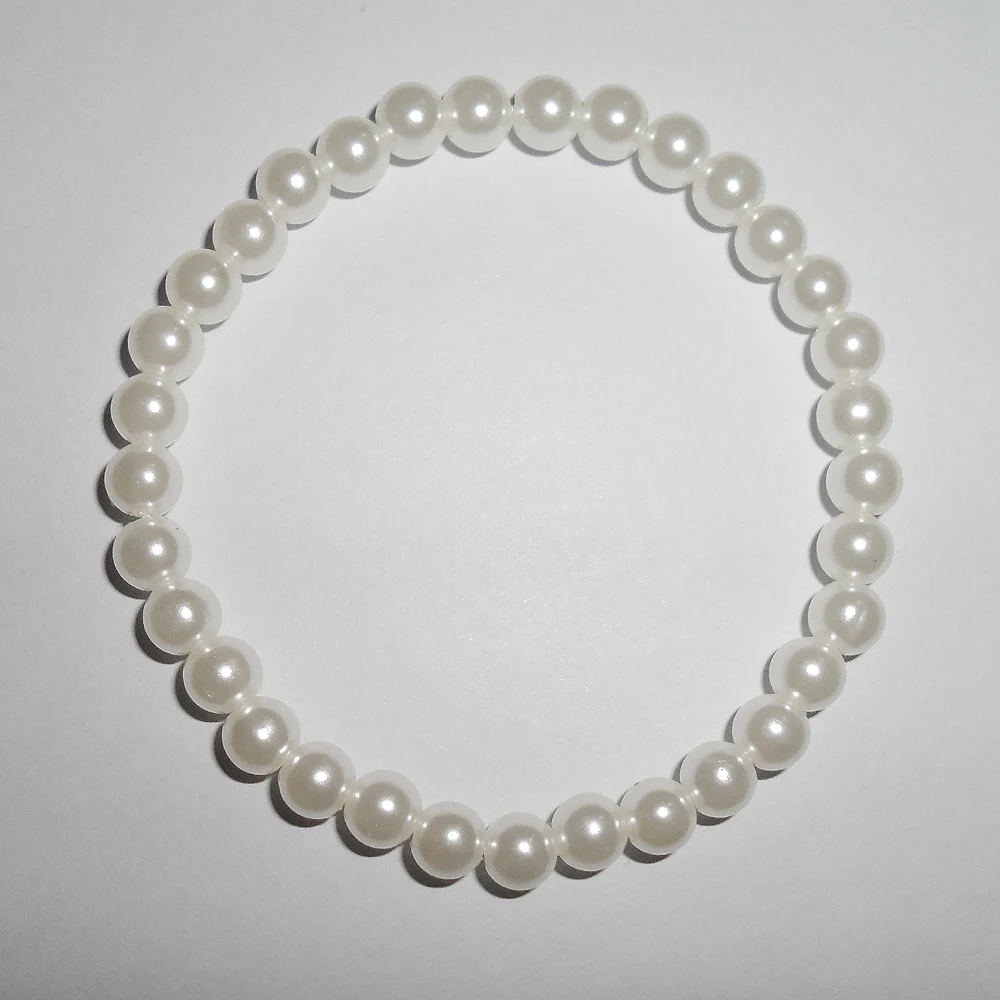 2017 new style fashion 6mm pearl bracelet, White pearl bracelet with