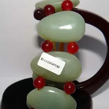 Китайские сертифицированные натуральные нефритовые гетанские зеленые большие бусины браслеты