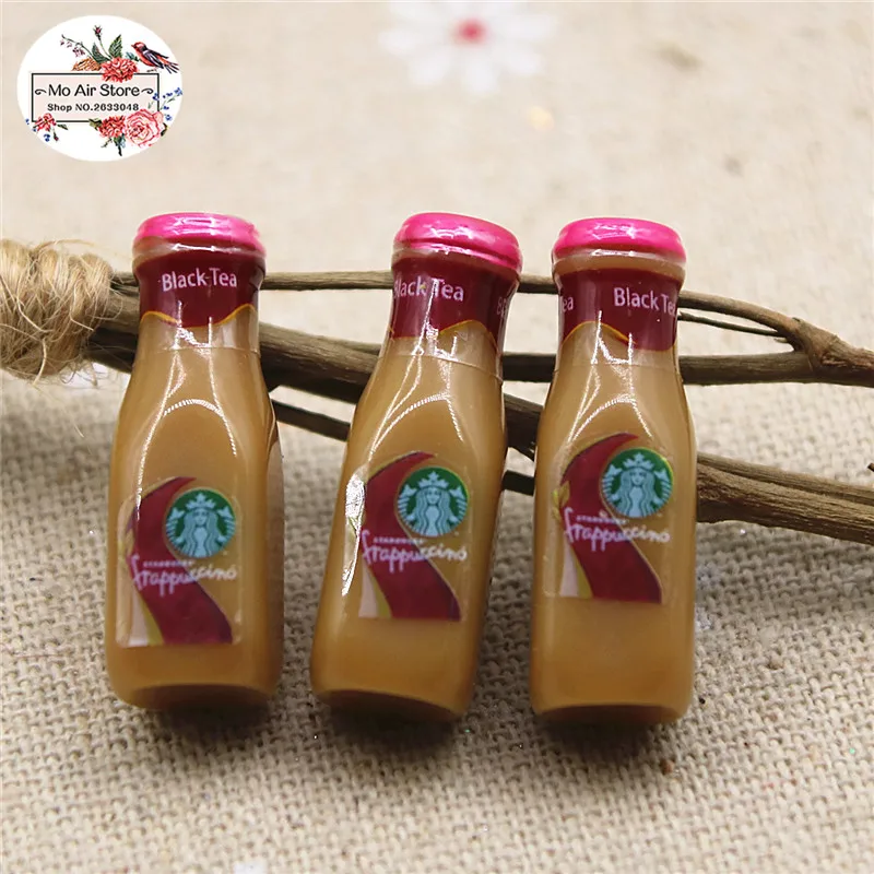 10pcs resin 3D cute Coffee Frappuccino bottle Cabochon imitation food drink Art Supply Decoration Charm DIY Craft