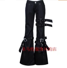 2016 Spring New men casual bell-bottomed pants personality rivet gas hole hiphop jeans plus size punk singer stage costumes