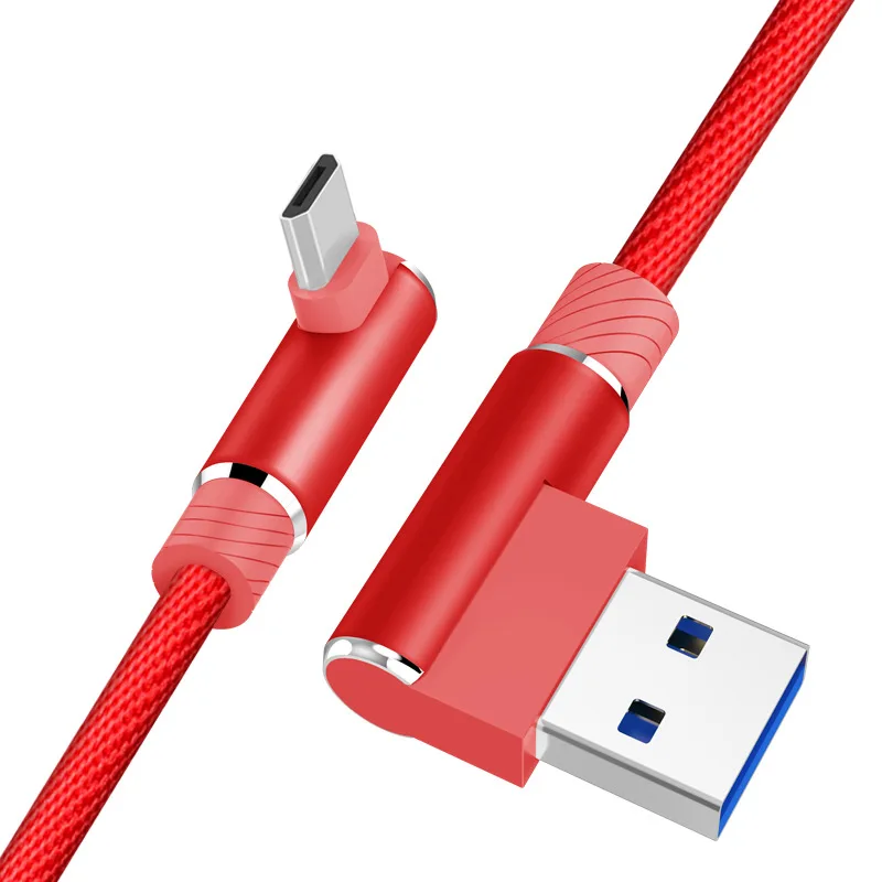 

2.4A Fast Charger Cable 1M 90 Degree Metal Braied Micro USB Game Cable For Samsung Galaxy s4 s5 s6 s7 edge Note 4 5 J1 J3 J5 J7