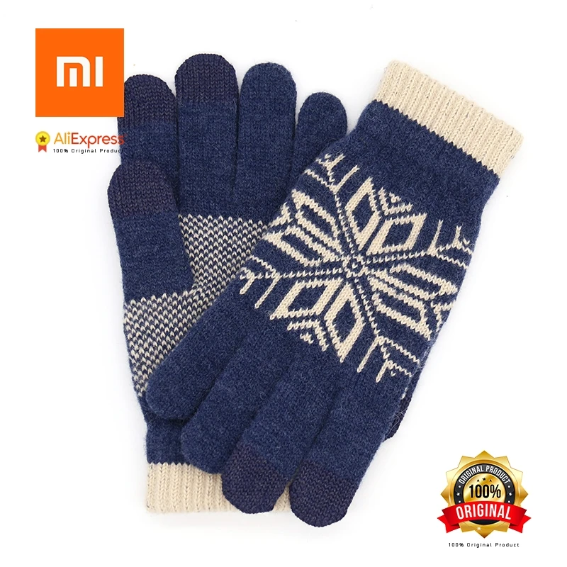 Сенсорные перчатки Xiaomi оригинальные вязанные мужские женские для сенсорных