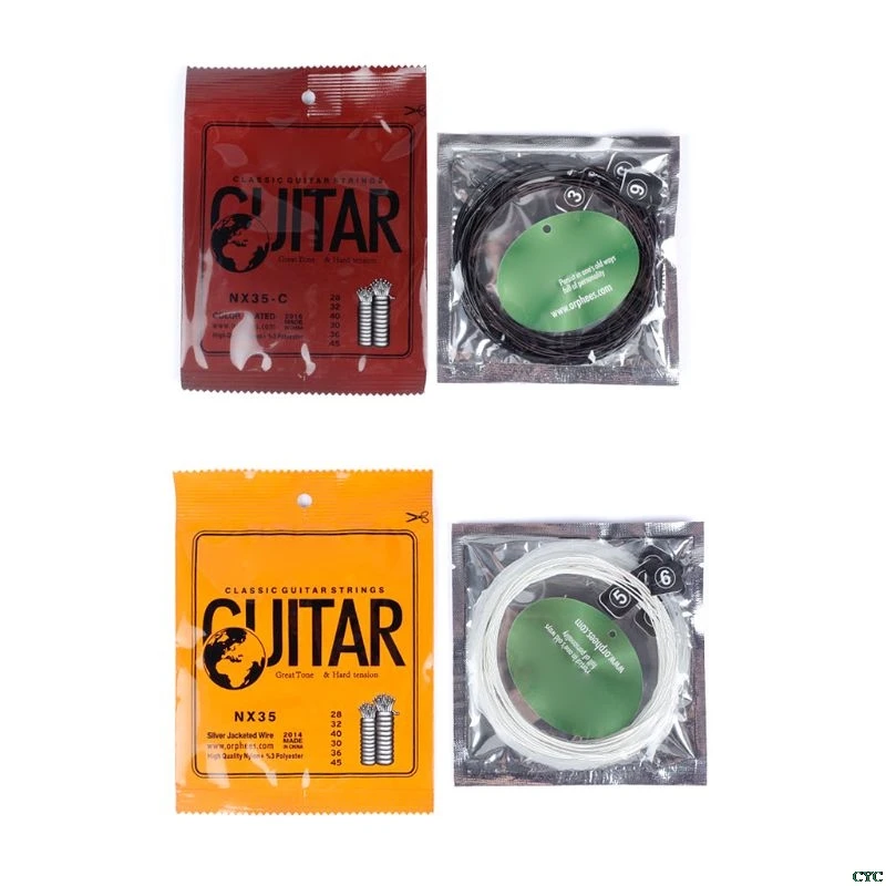 6pcs/set Nylon + 3% Polyester Classic Guitar Strings 028-045 Color Plated Wire electric guitar strings acoustic guitar strings classical guitar strings