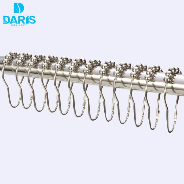 12 Piece Set Rustproof Stainless Steel Shower Curtain Rings Hooks 12 Piece Set Rustproof Stainless Steel Shower Curtain Rings Hooks For Bathroom Rod