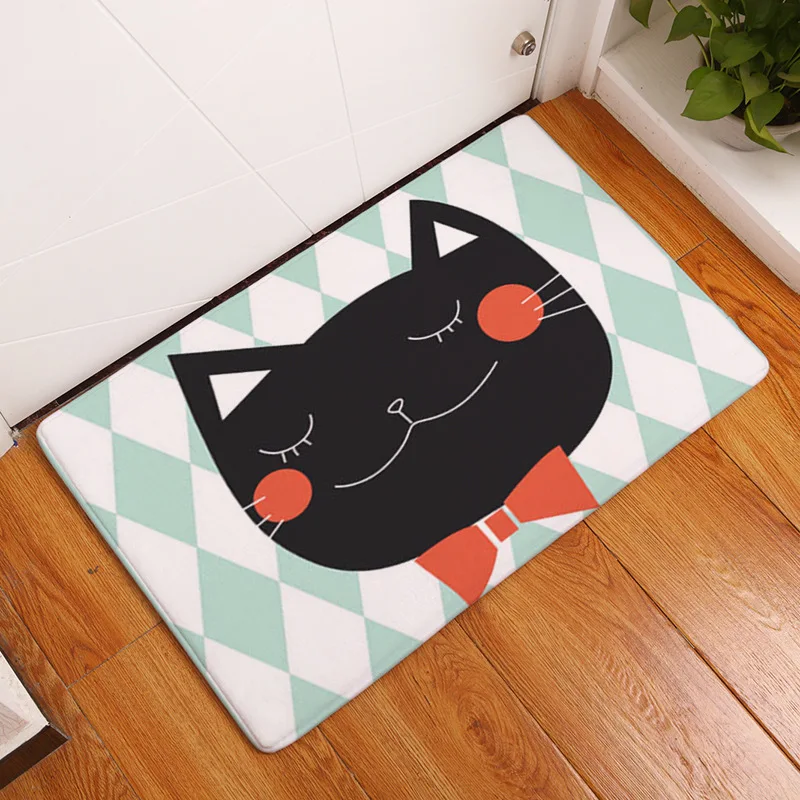 

New Arrival Cat Cute Animal Fashion Rectangular Mats 40*60cm 50x80cm Entrance Doormats Washable Kitchen Floor Bathroom