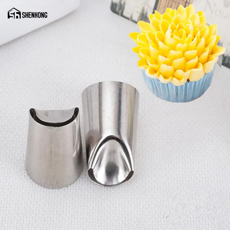 

SHENHON #402 Cupcake Decorating Tips Chrysanthemum Dahlia Stainless Steel Icing Piping Pastry Nozzles Boquillas Cake Making Tool