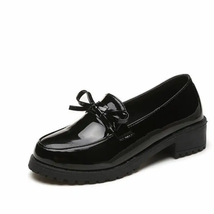 В Осень новинка года женские Обувь модницы Ретро ночной ветер универсальные Колледж Молодежная Обувь - Цвет: Черный