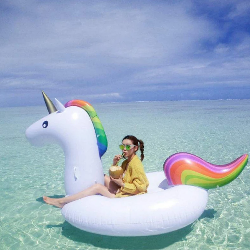 270*140*120cm Big Size Inflatable Unicorn Swimming Float Rider Unicorn Swimming Float Tube Raft