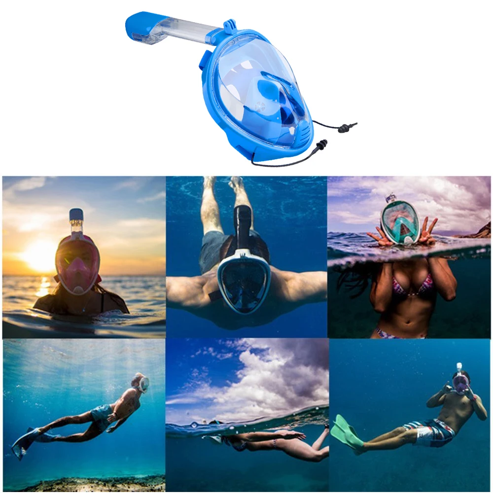 YaHey маска для подводного плавания, полное лицо, анти-туман, плавательные маски, подводные, Buceo, трубка, подводное оборудование, набор для подводного плавания