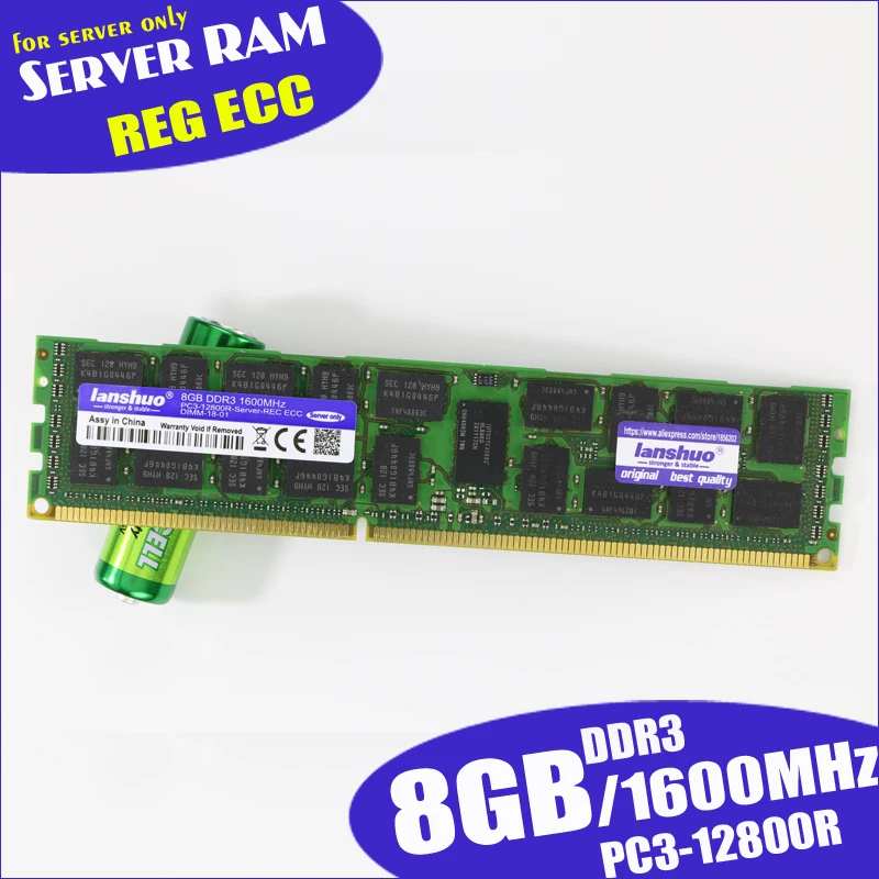

lanshuo 8GB PC3 12800R DDR3 1600MHz 8G 2Rx4 REG ECC High Quality server memory RAM 100% normal work sell 1333 1866